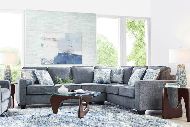 Alanis Bay Blue 2 Pc Sleeper Sectional - Thumbnail - Image 2