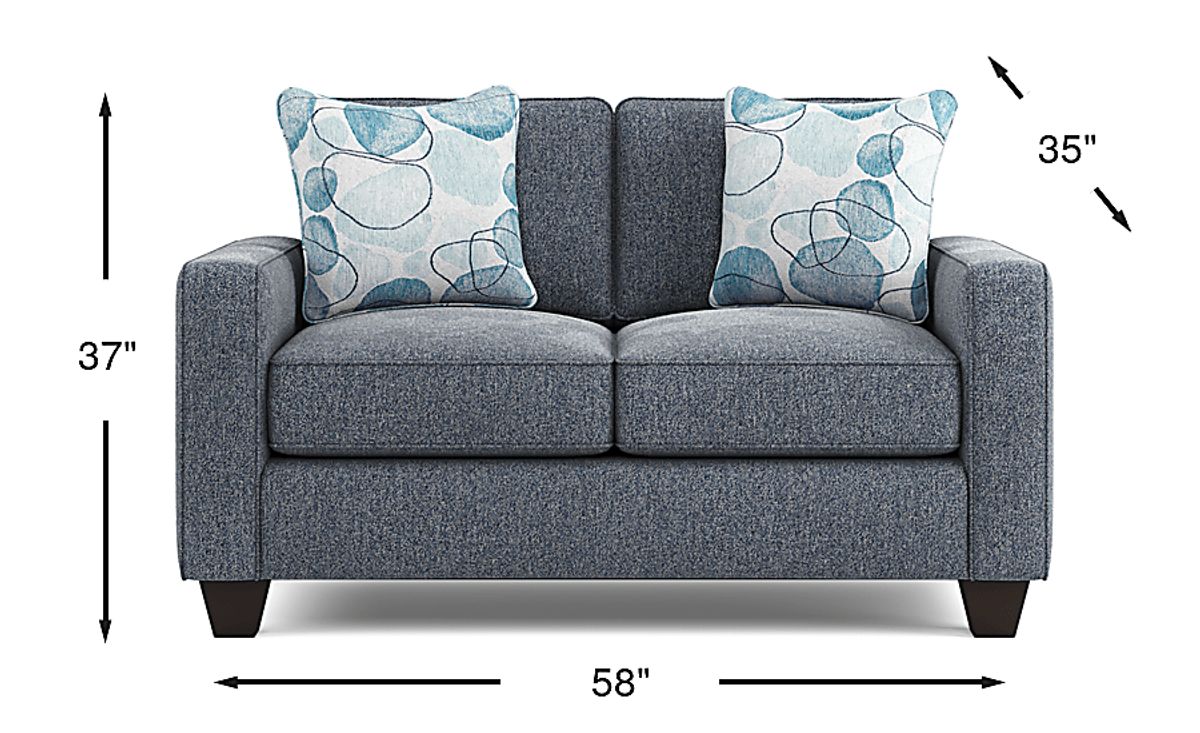 Alanis Bay Blue Woven Loveseat Rooms to Go