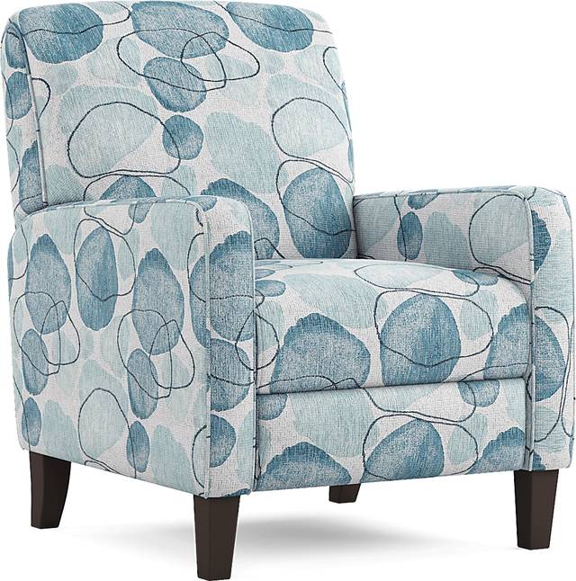 Alanis Bay Blue Push Back Recliner - Thumbnail - Image 3