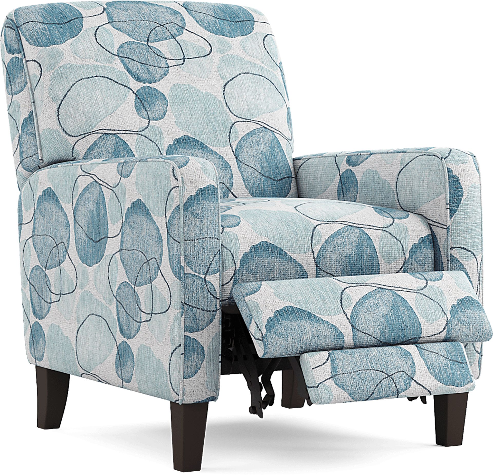 Alanis Bay Blue Push Back Recliner - Image 1
