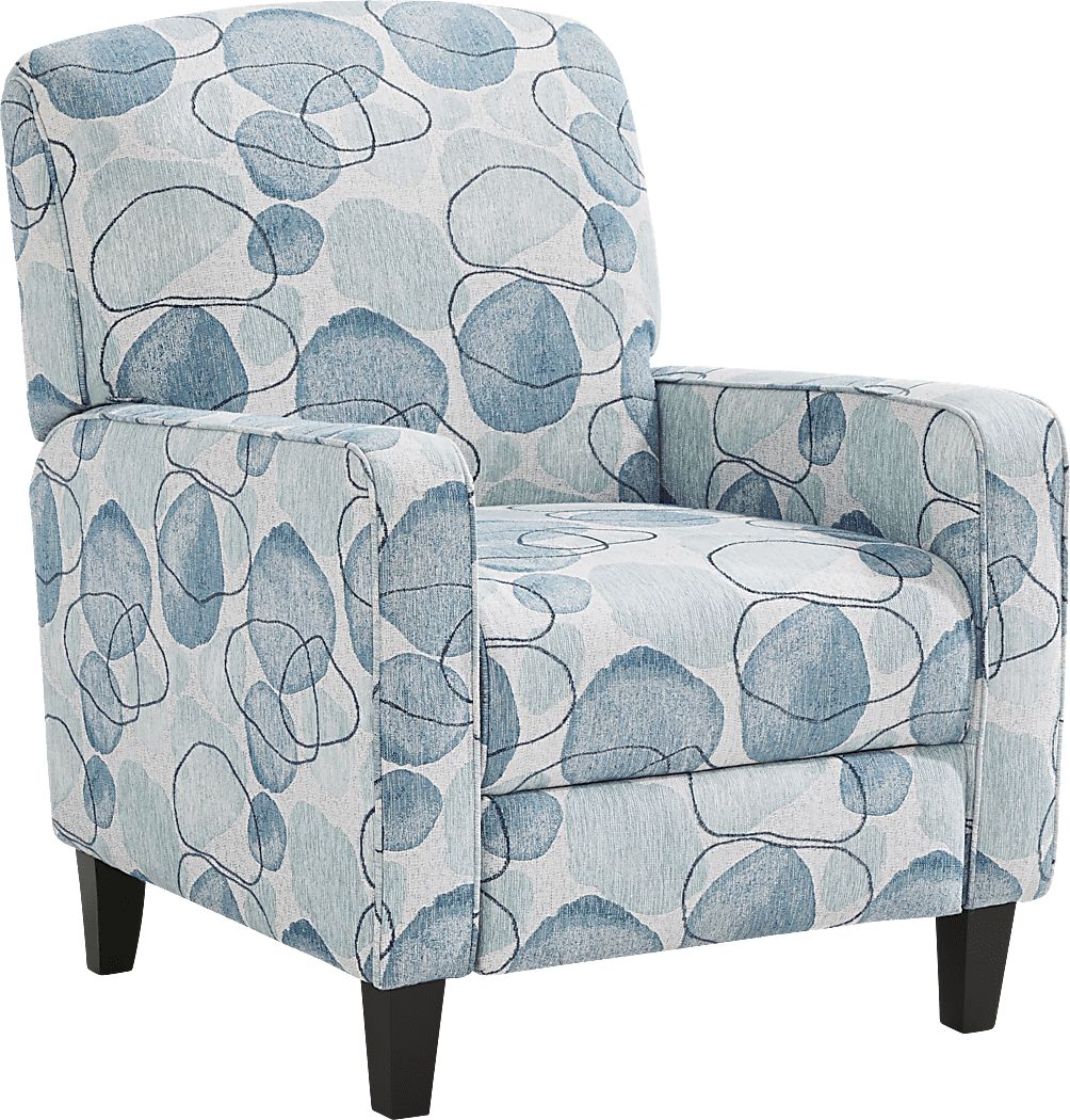 Alanis Bay Blue Woven Push Back Recliner | Rooms to Go