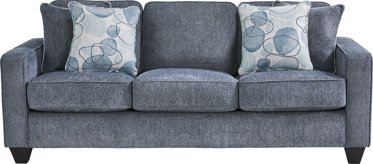 Alanis Bay Blue Woven Sleeper Sofa | Rooms to Go