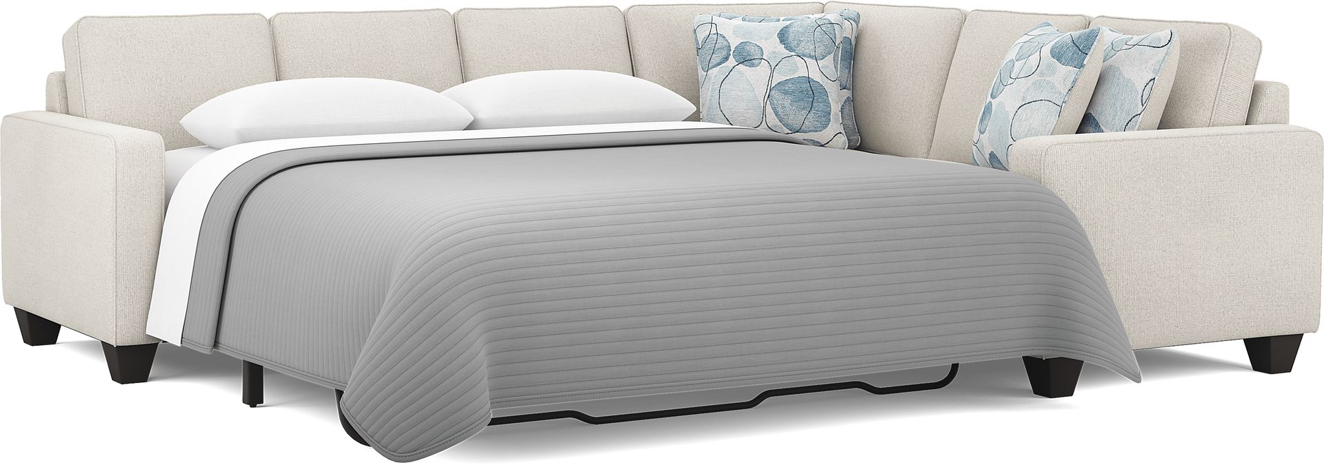 Alanis Bay White 2 Pc Sleeper Sectional - Image 3