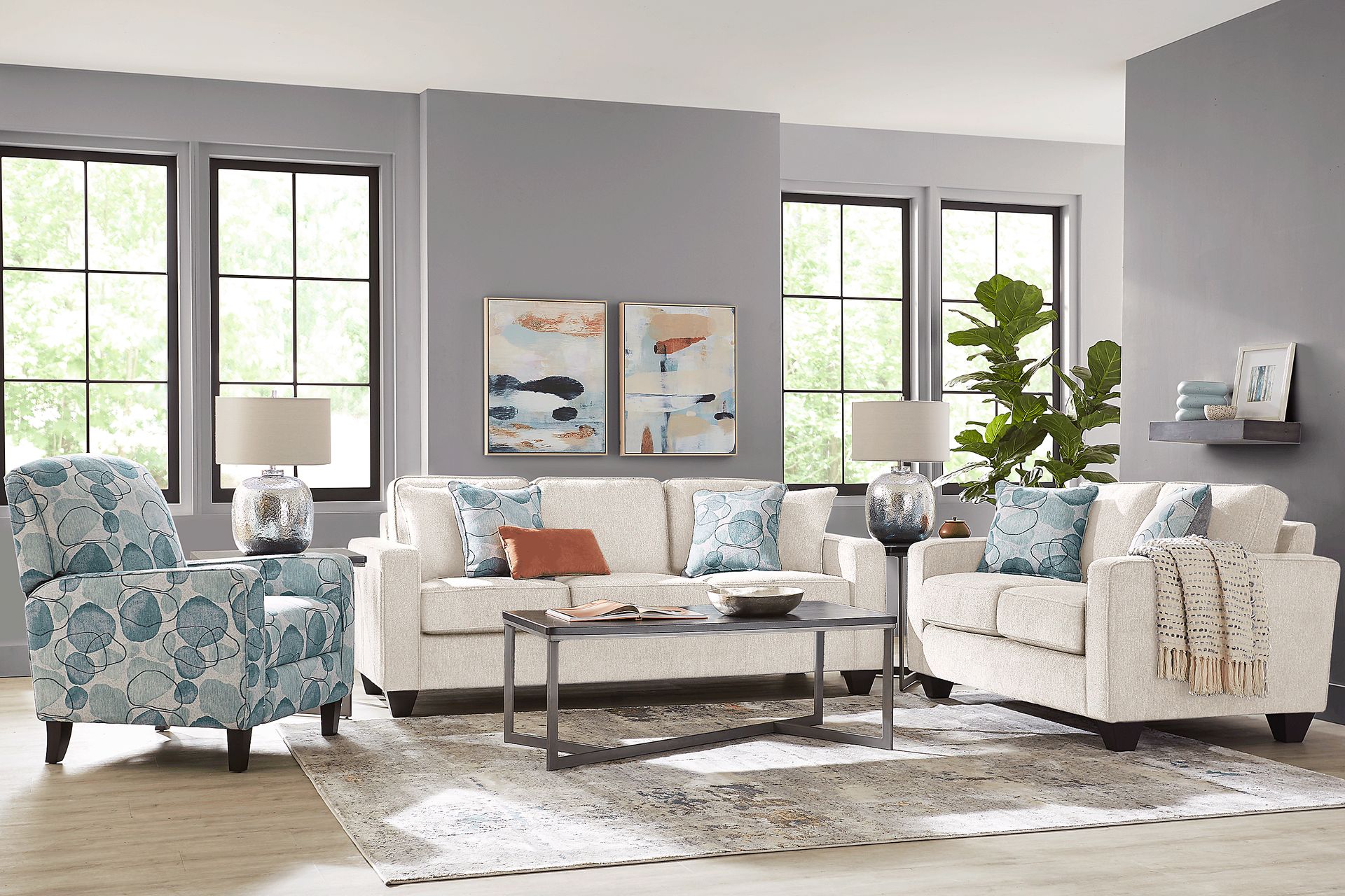 Alanis Bay White 5 Pc Living Room - Image 1
