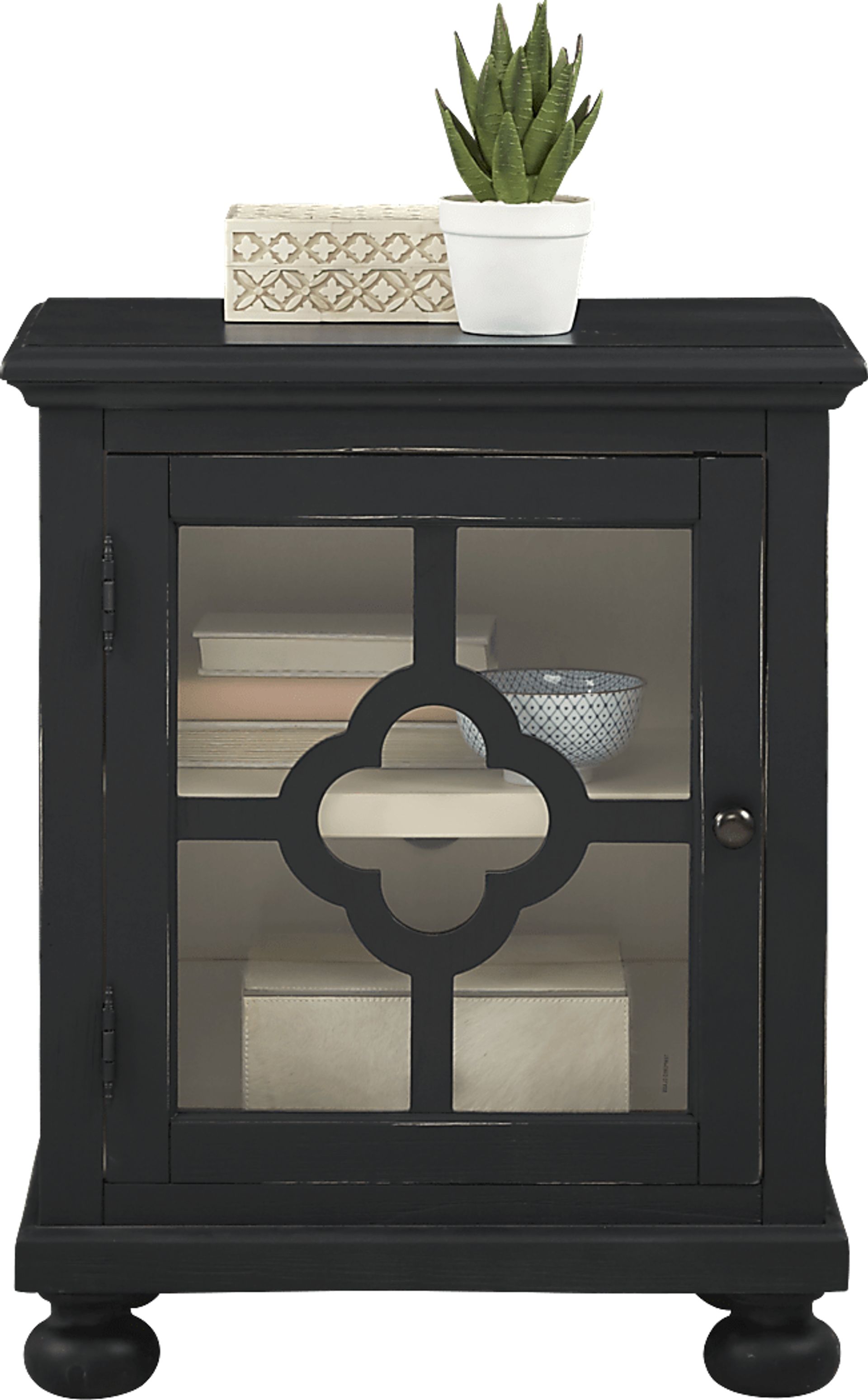 Alanna Black One Door Accent Cabinet - Image 2