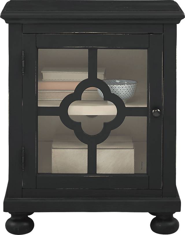 Alanna Black One Door Accent Cabinet - Thumbnail - Image 1