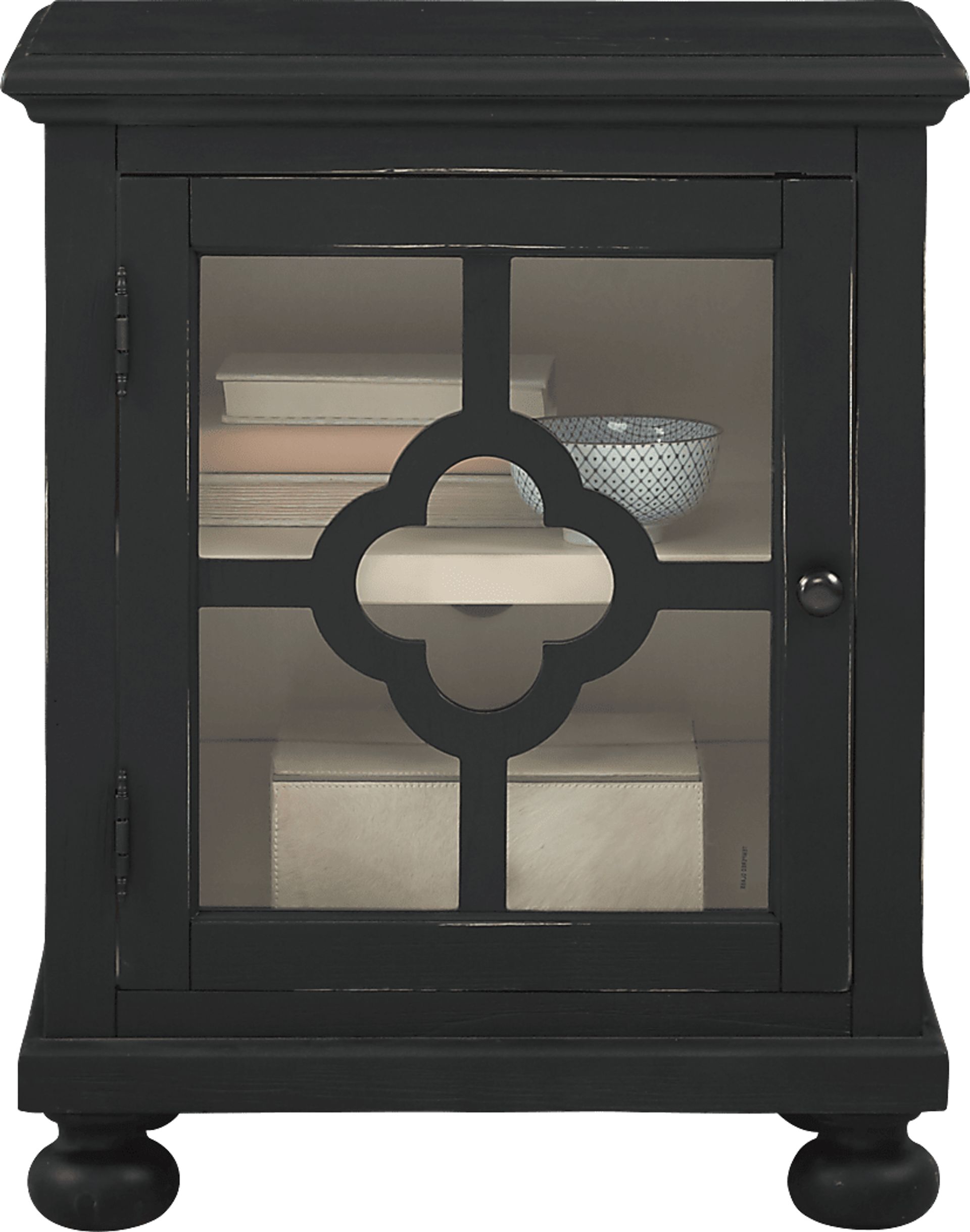 Alanna Black One Door Accent Cabinet - Image 1