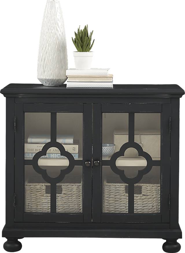 Alanna Black Two Door Accent Cabinet - Thumbnail - Image 2