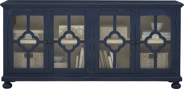 Alanna Blue Four Door Accent Cabinet - Thumbnail - Image 2