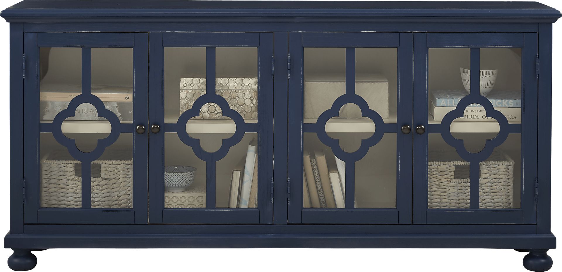 Alanna Blue Four Door Accent Cabinet - Image 2