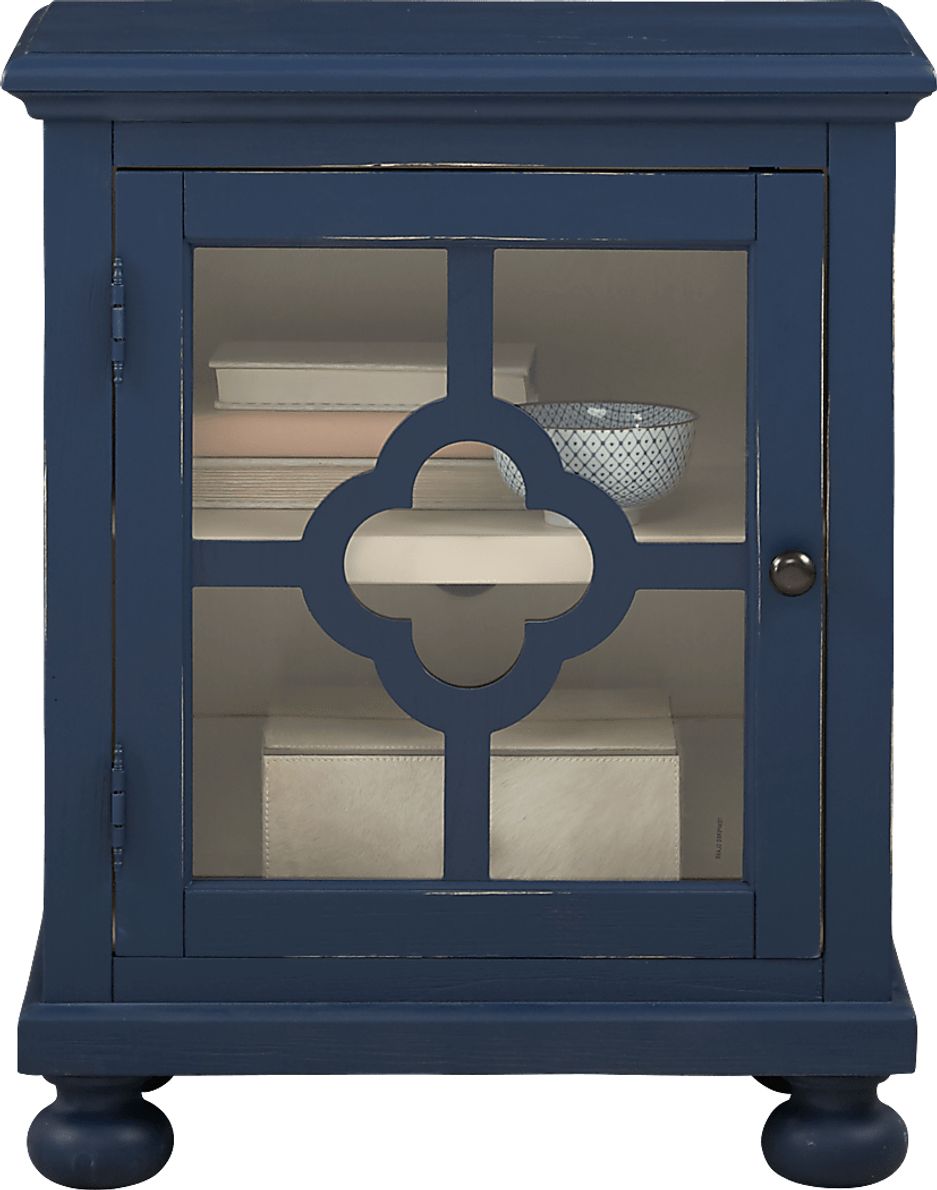Alanna Blue One Door Accent Cabinet
