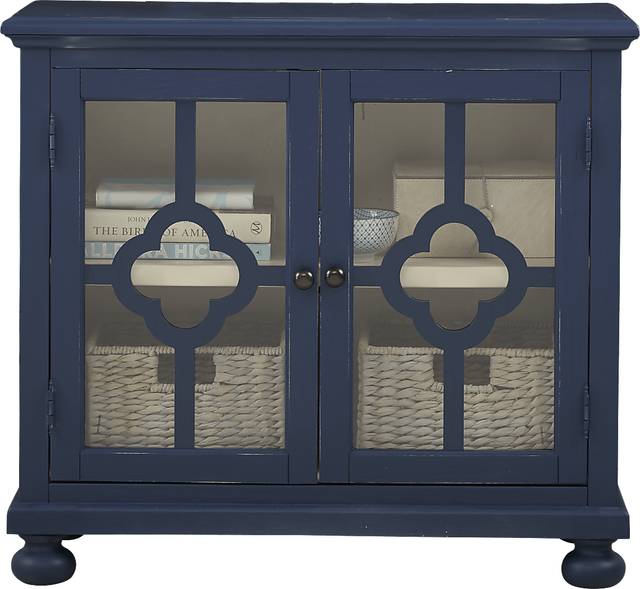 Alanna Blue Two Door Accent Cabinet - Thumbnail - Image 1