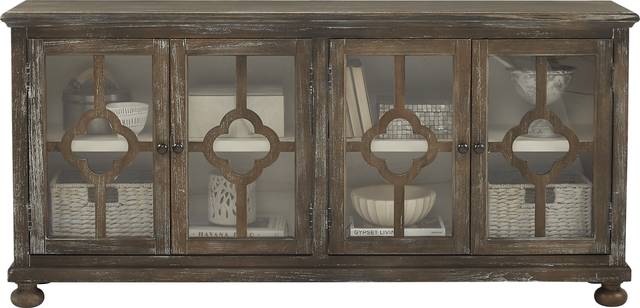 Alanna Golden Beige Four Door Accent Cabinet - Thumbnail - Image 2