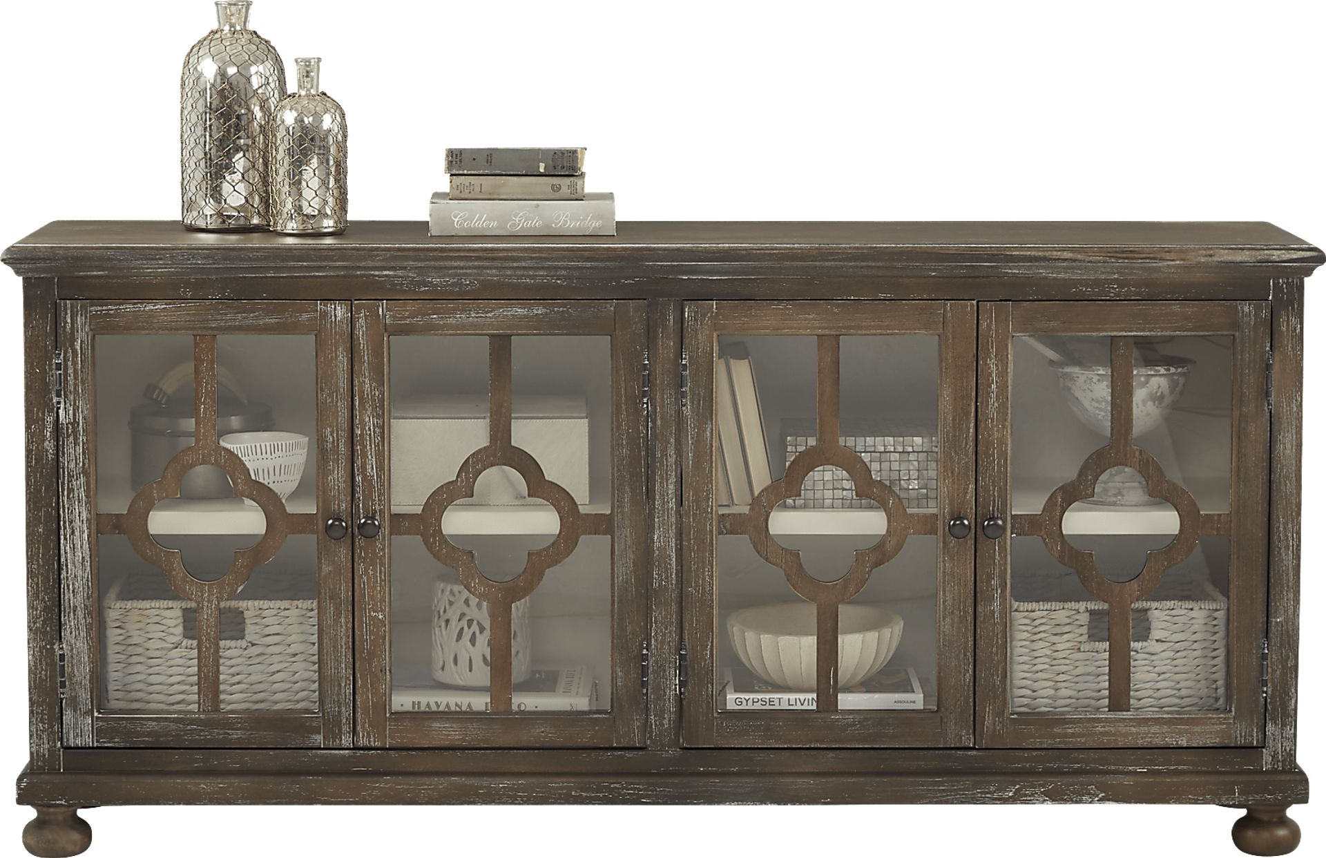Alanna Golden Beige Four Door Accent Cabinet - Image 3