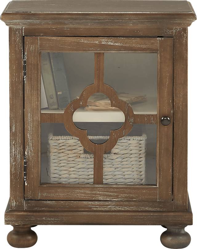 Alanna Golden Beige One Door Accent Cabinet - Thumbnail - Image 1
