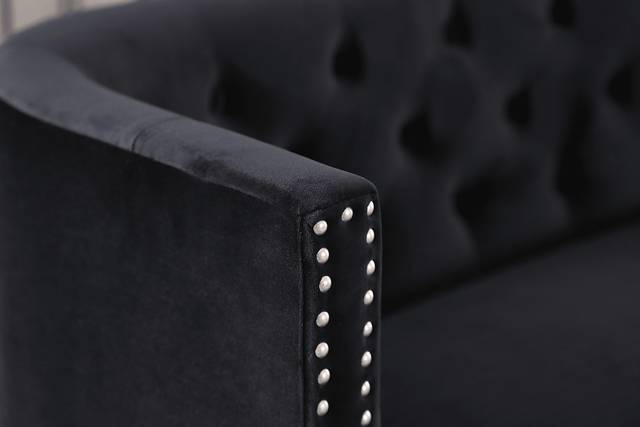 Alanton Black Settee - Thumbnail - Image 5