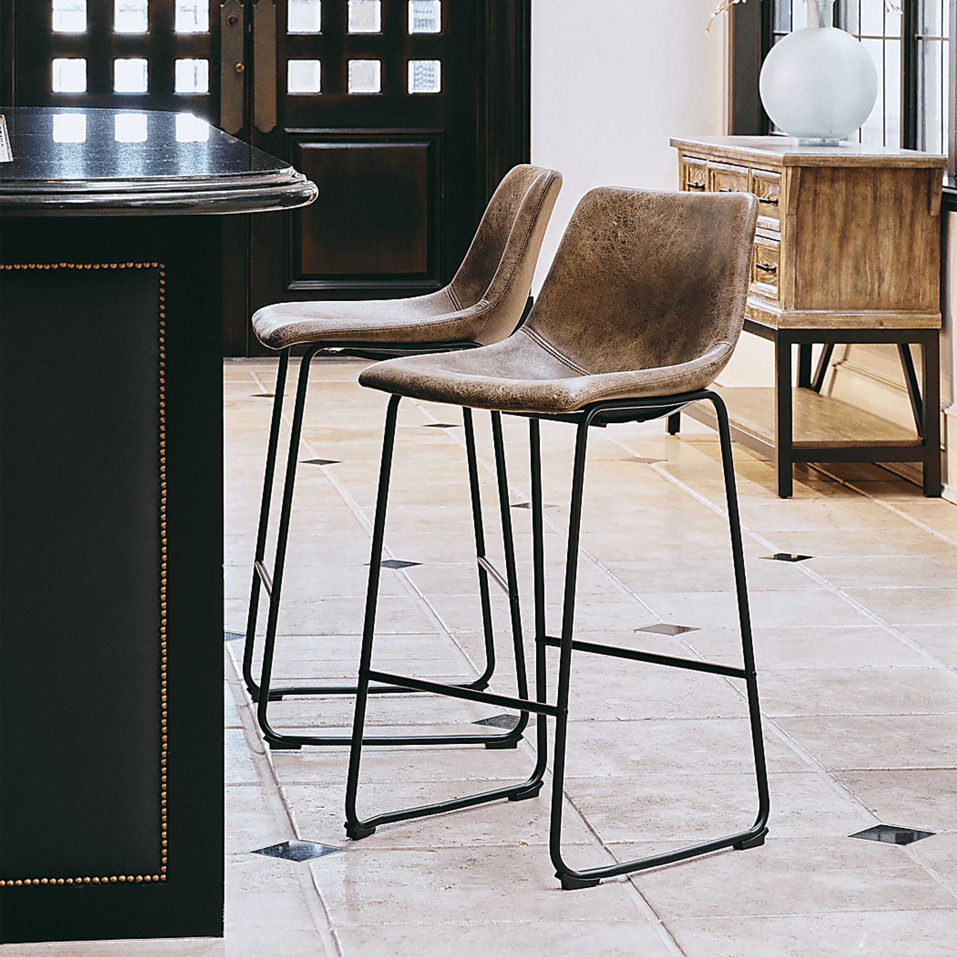 Alapai Brown Barstool Set of 2 - Image 10
