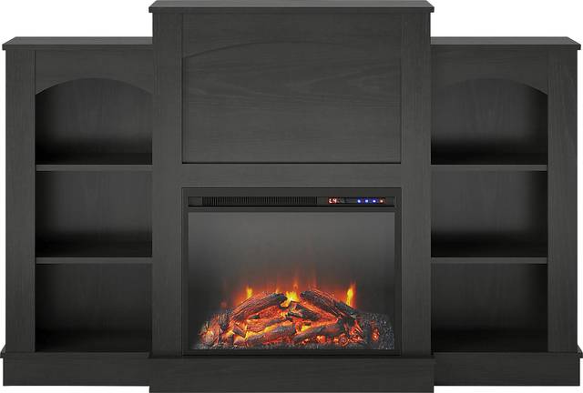 Alarice Black 61 in. Console with Electric Fireplace - Thumbnail - Image 4