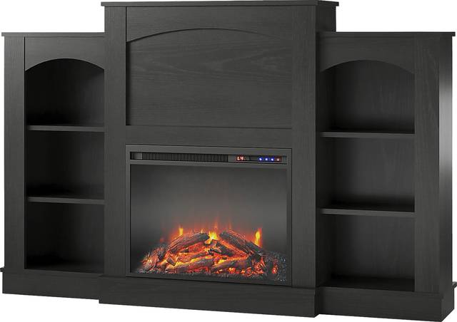Alarice Black 61 in. Console with Electric Fireplace - Thumbnail - Image 1