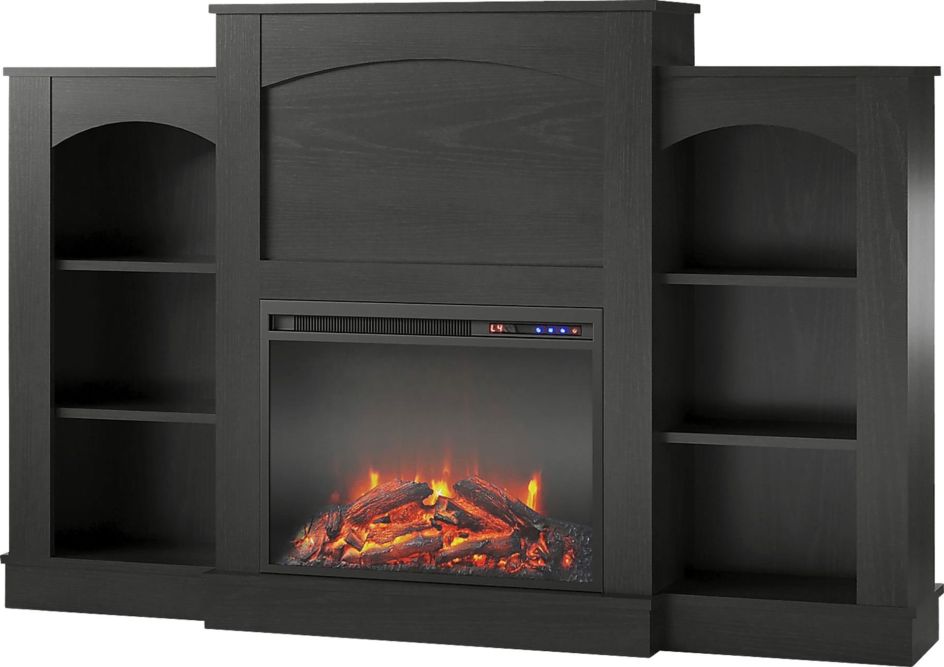 Alarice Black 61 in. Console with Electric Fireplace - Image 1