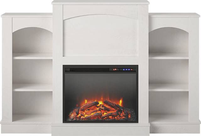 Alarice Ivory 61 in. Console with Electric Fireplace - Thumbnail - Image 4