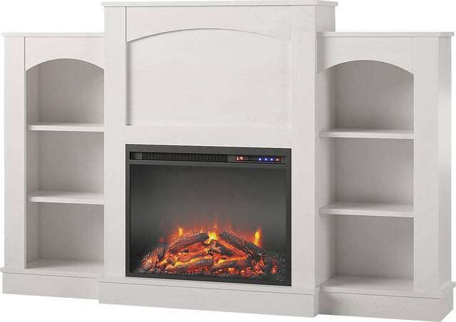 Alarice Ivory 61 in. Console with Electric Fireplace - Thumbnail - Image 1