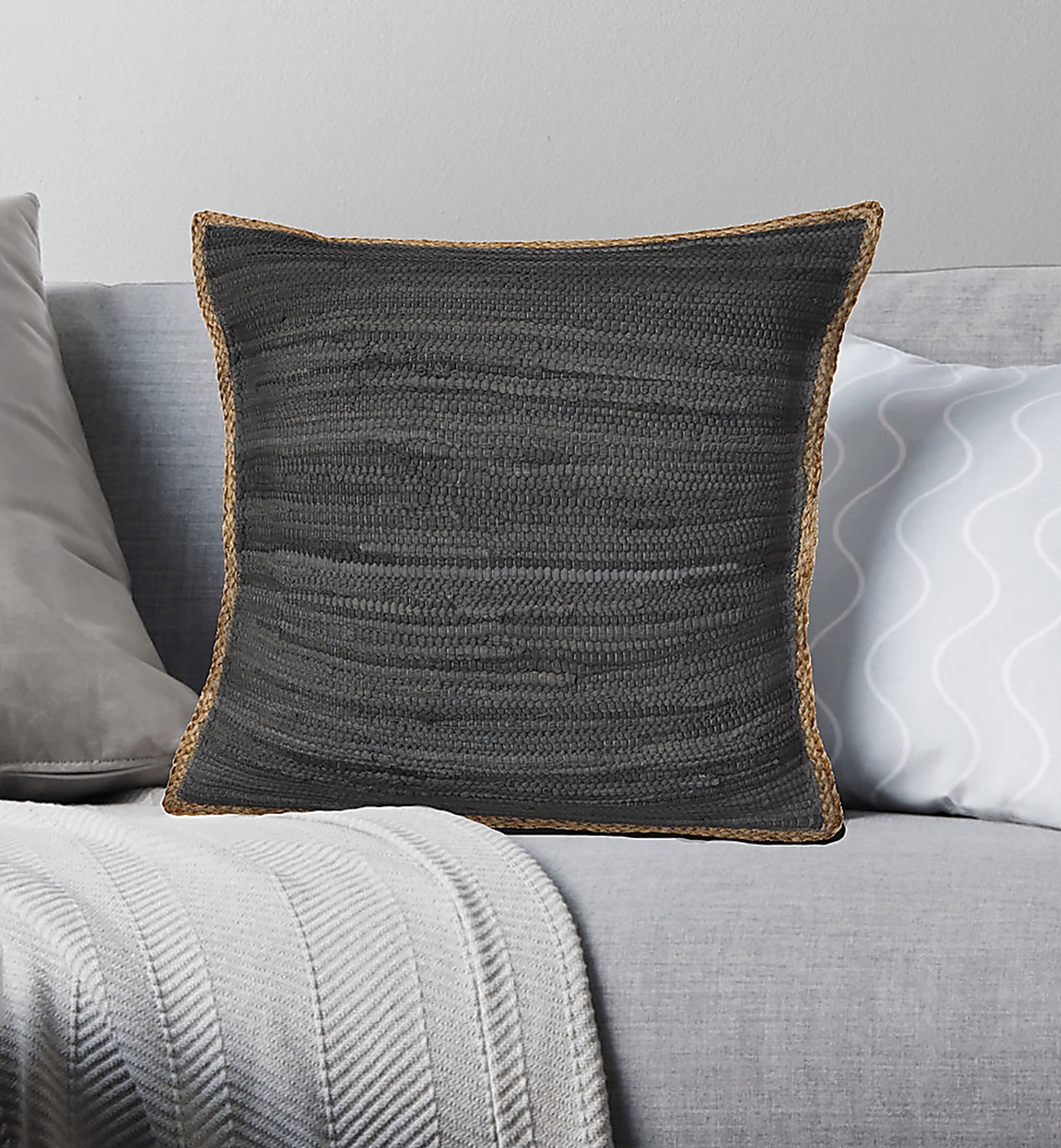 Alayan Dark Gray Throw Pillow - Image 2