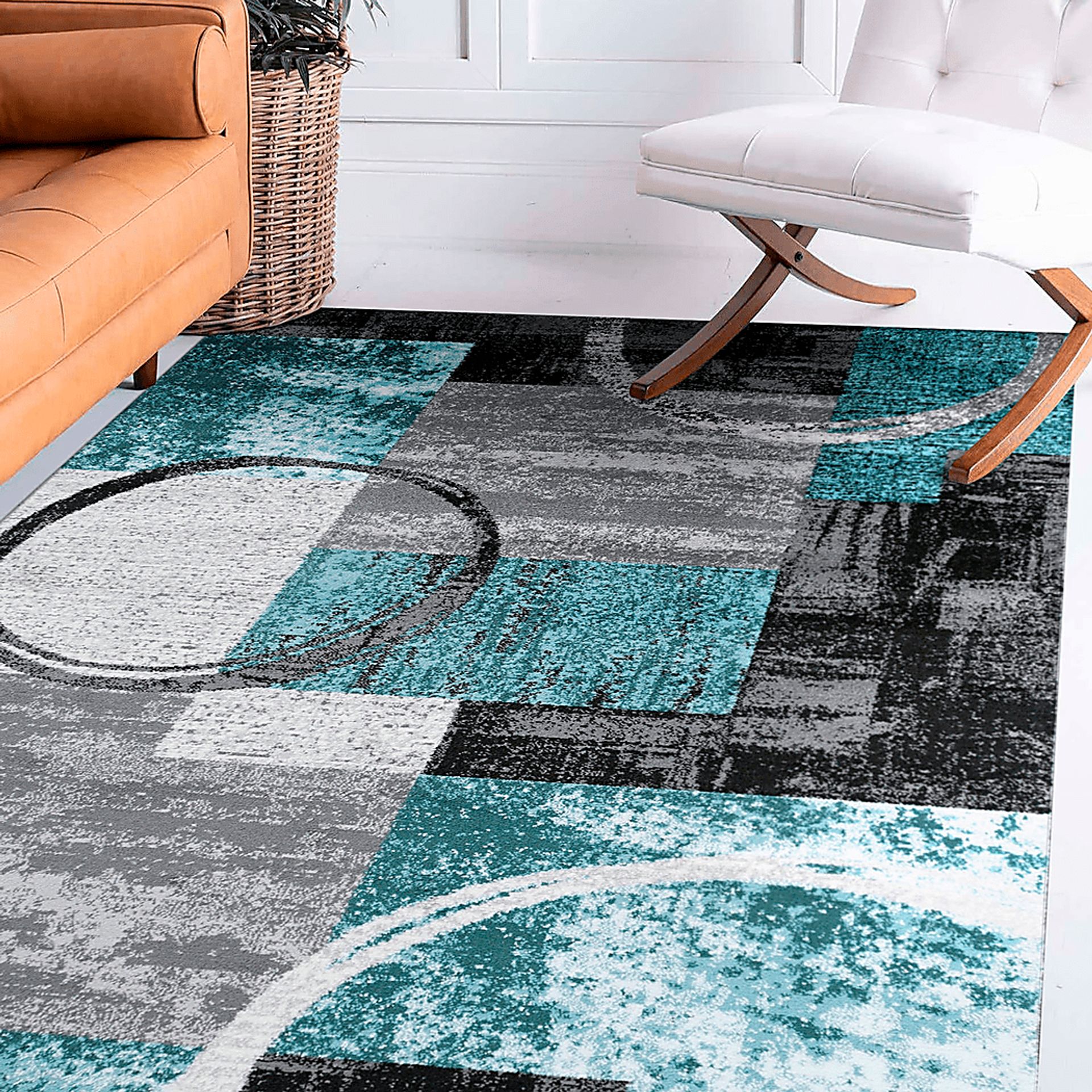 Alayno Teal 5'3 x 7'3 Rug - Image 3