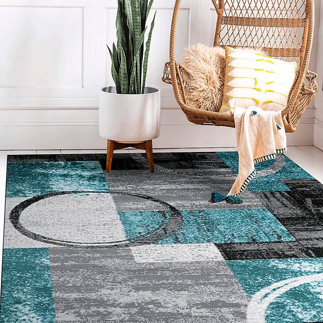 Alayno Teal 7'10 x 10'2 Rug - Thumbnail - Image 4