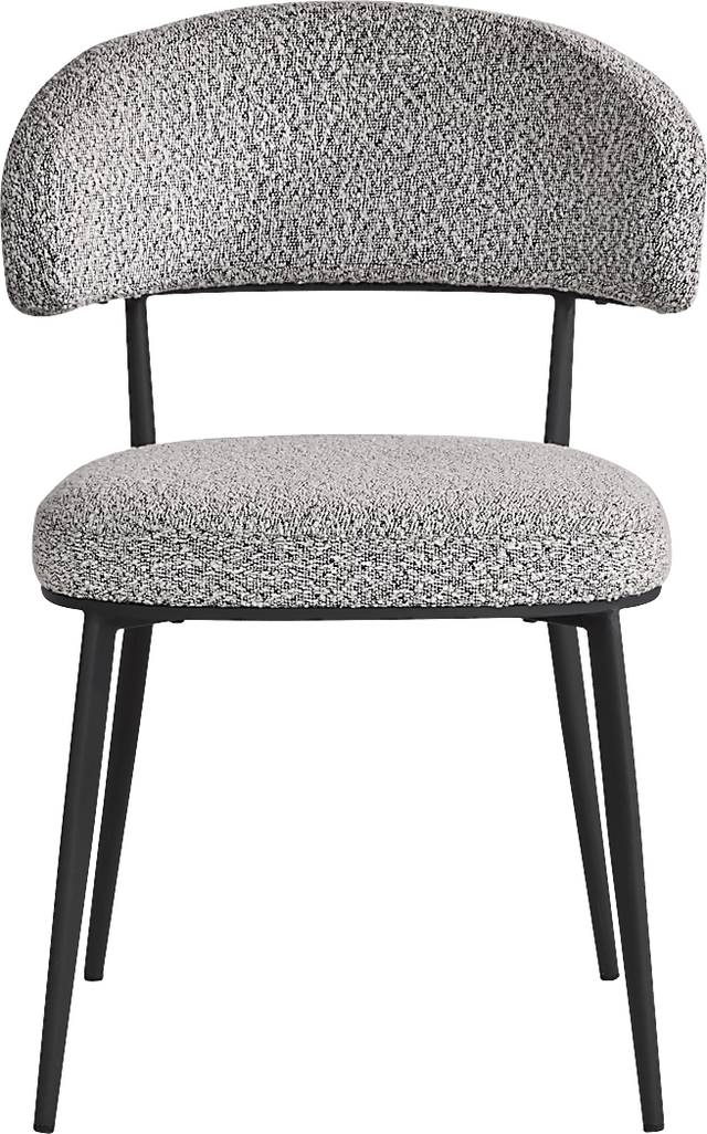 Portland Square White Round 5 Pc Dining Room with Gray Side Chairs - Thumbnail - Image 5