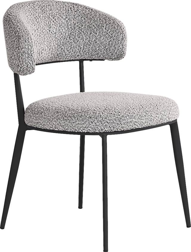 Portland Square White Round 5 Pc Dining Room with Gray Side Chairs - Thumbnail - Image 4