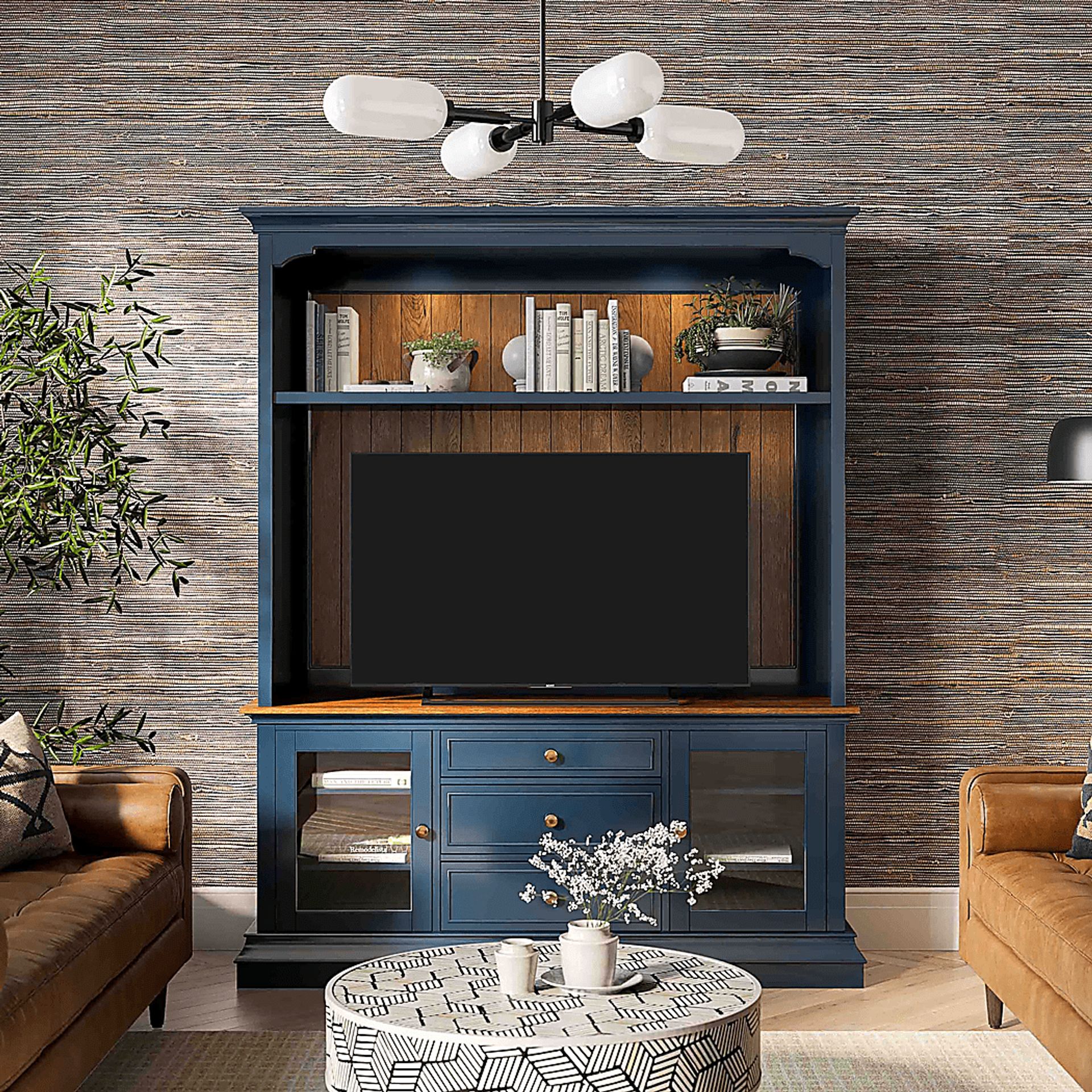 Albermarle Blue 2 Pc Wall Unit with 68.5 in. Console - Image 3