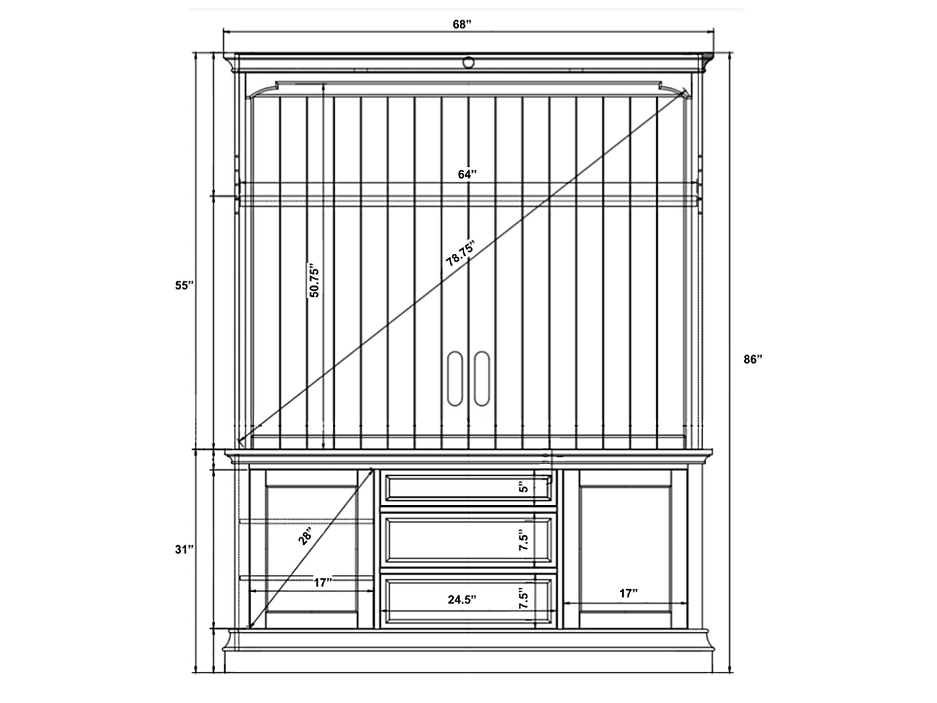 Albermarle Charcoal 2 Pc Wall Unit with 68.5 in. Console - Image 17