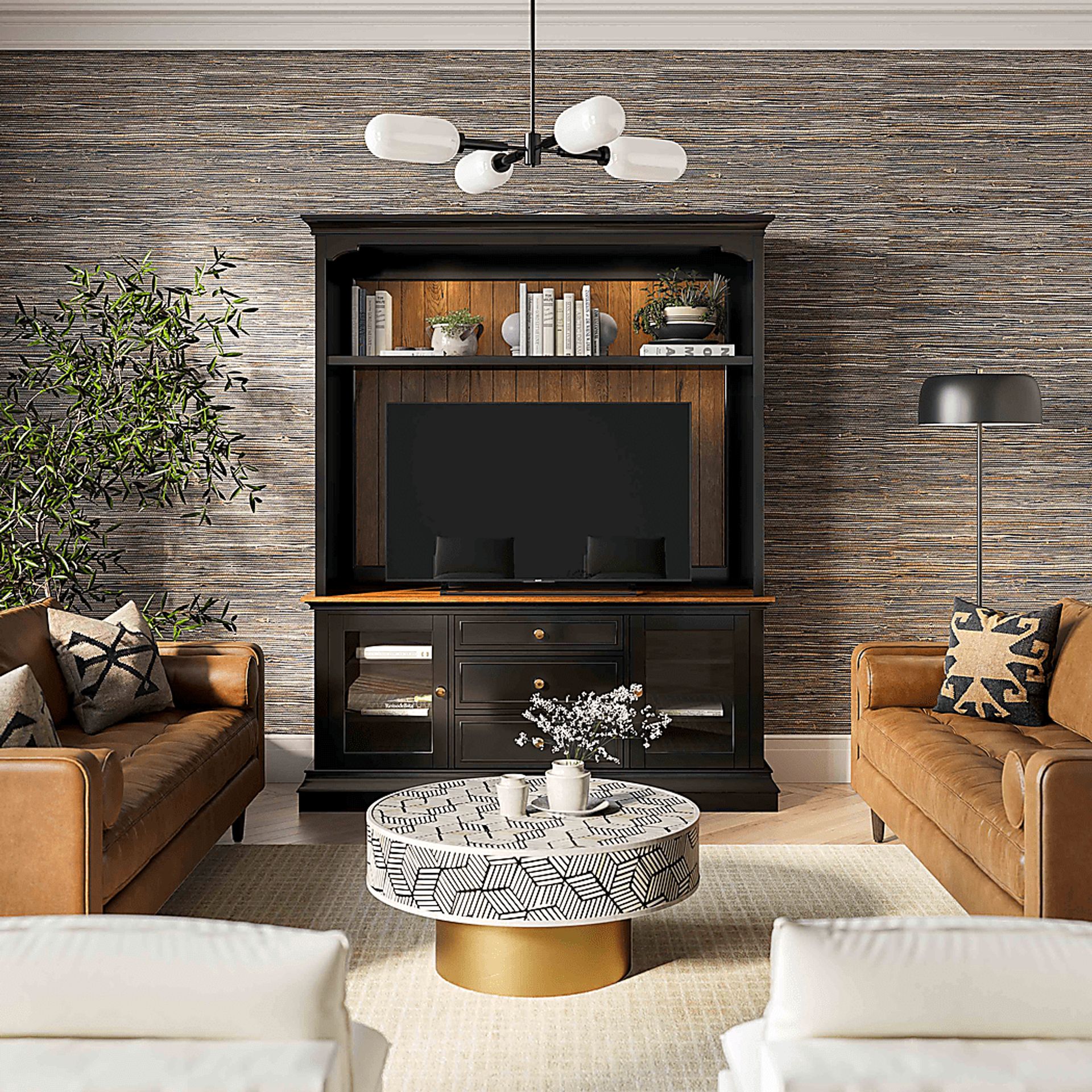 Albermarle Charcoal 2 Pc Wall Unit with 68.5 in. Console - Image 2