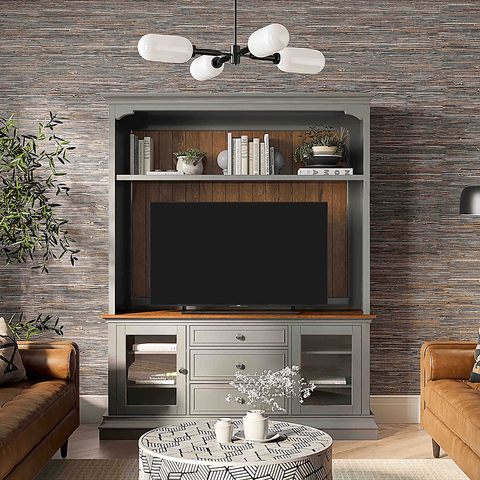 Albermarle Gray 2 Pc Wall Unit with 68.5 in. Console - Image 13