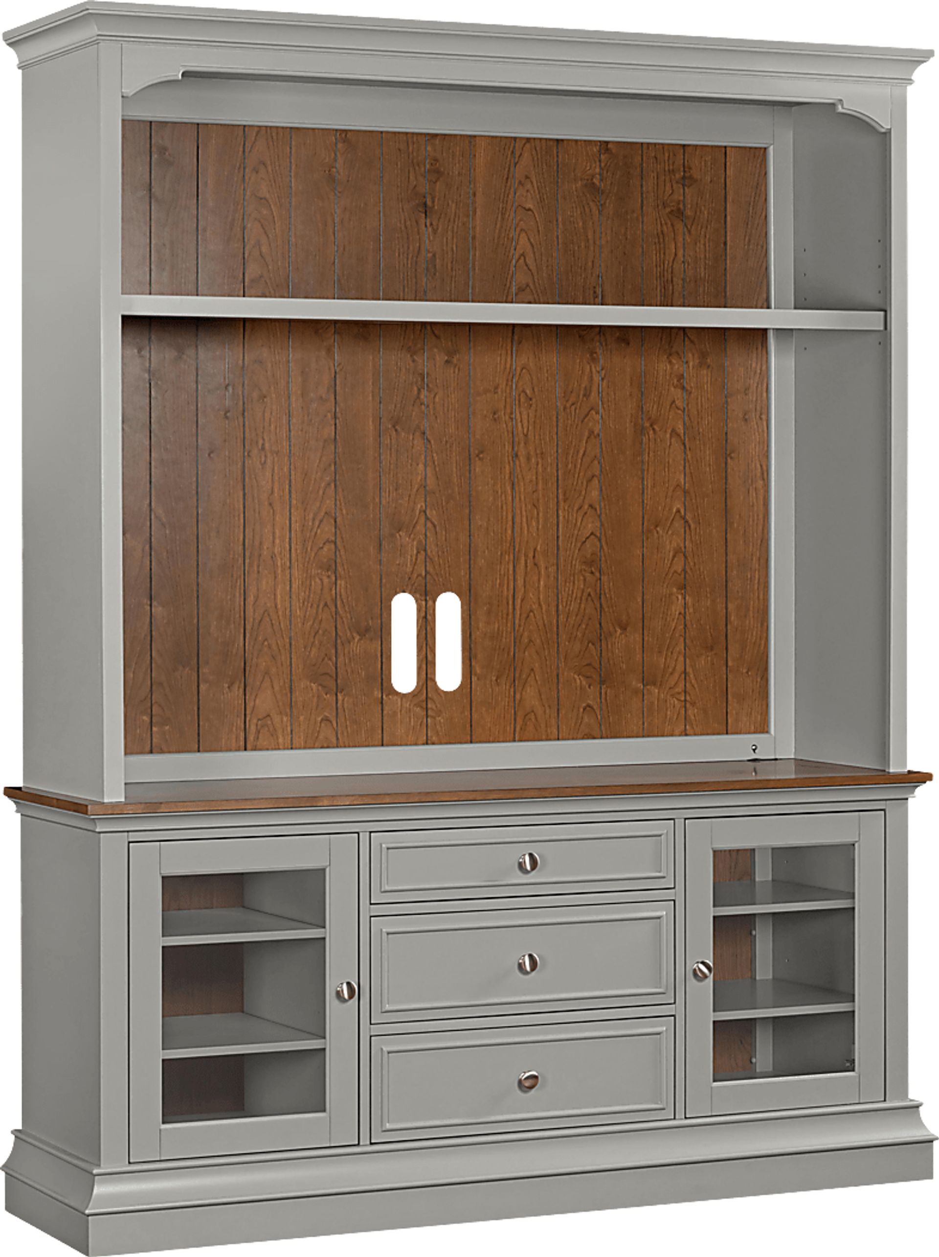 Albermarle Gray 2 Pc Wall Unit with 68.5 in. Console - Image 14