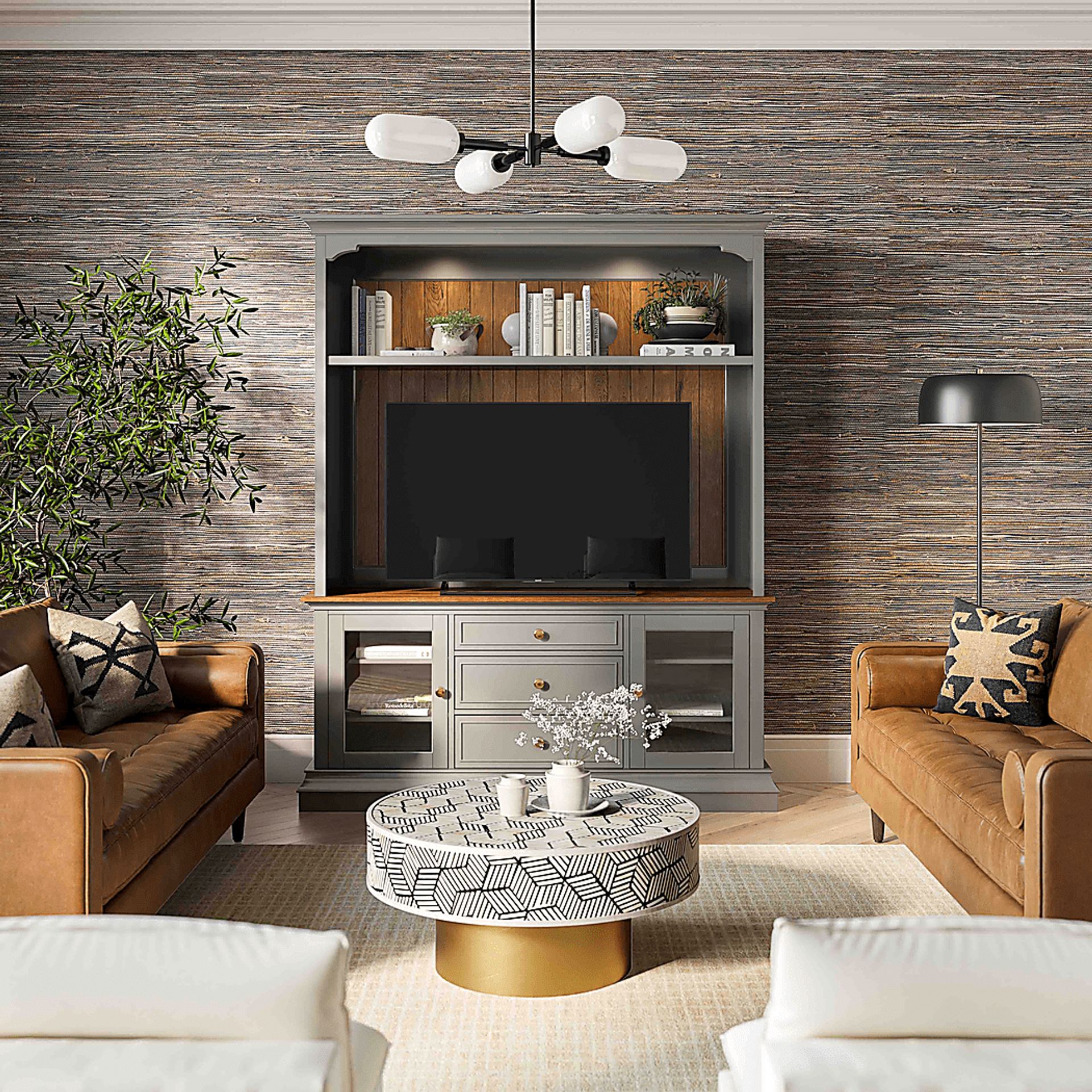 Albermarle Gray 2 Pc Wall Unit with 68.5 in. Console - Image 2