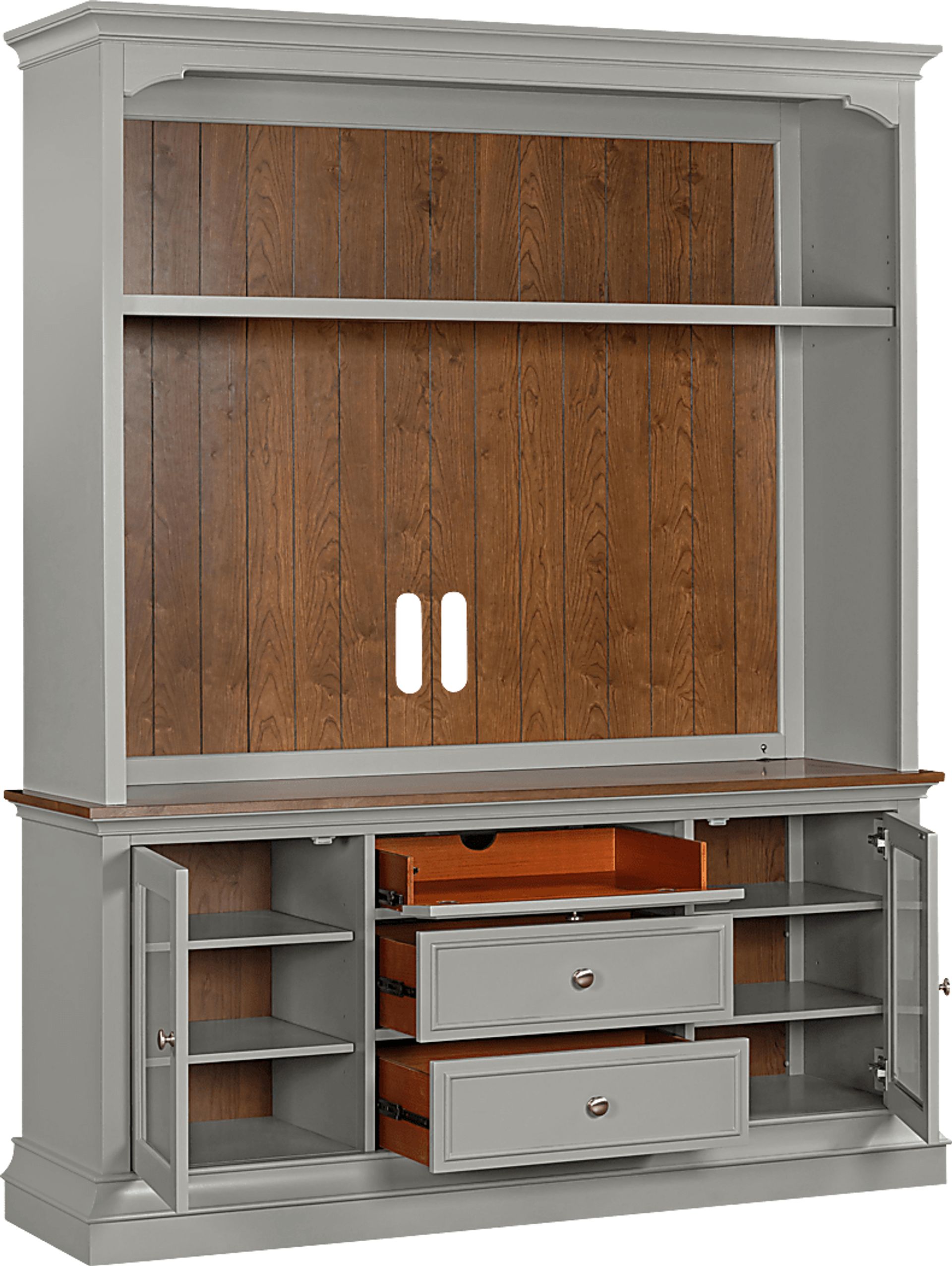 Albermarle Gray 2 Pc Wall Unit with 68.5 in. Console - Image 5