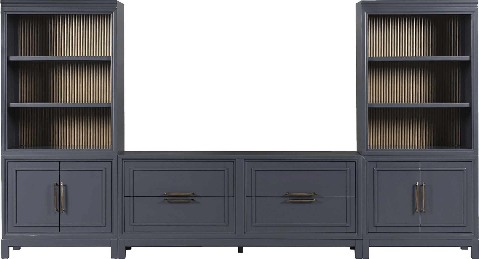 Albion Blue 3 Pc Wall Unit with 72 in. Console - Image 1