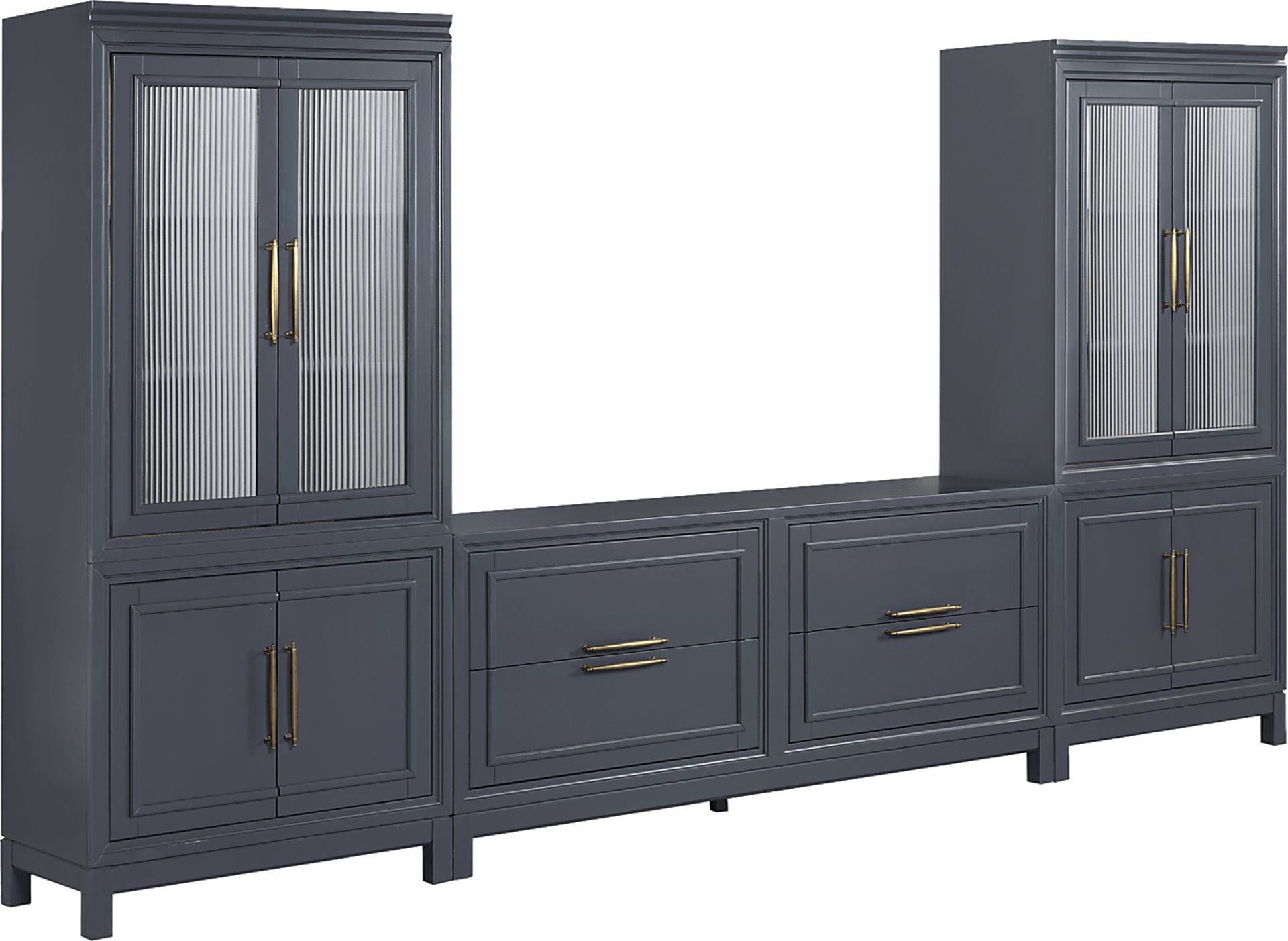 Albion Blue 3 Pc Wall Unit with 72 in. Console - Image 2