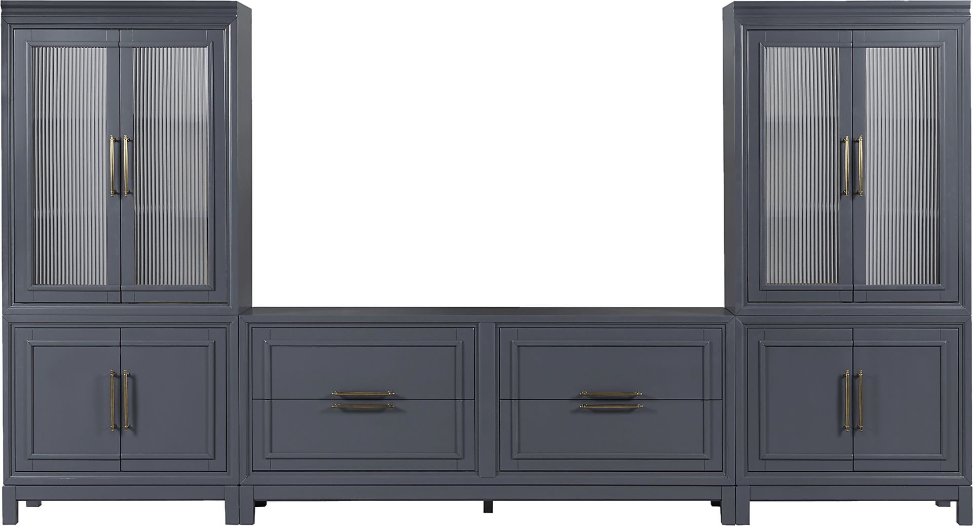 Albion Blue 3 Pc Wall Unit with 72 in. Console - Image 1