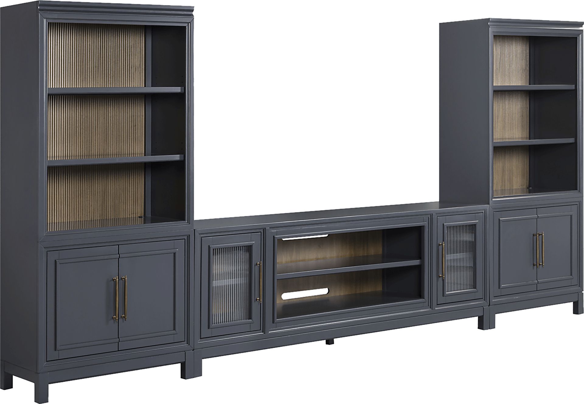 Albion Blue 3 Pc Wall Unit with 84 in. Console - Image 2