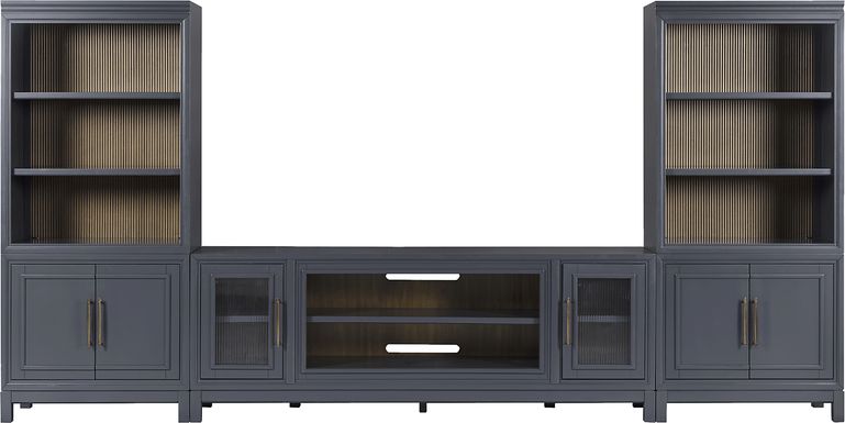 Albion Blue 3 Pc Wall Unit with 84 in. Console