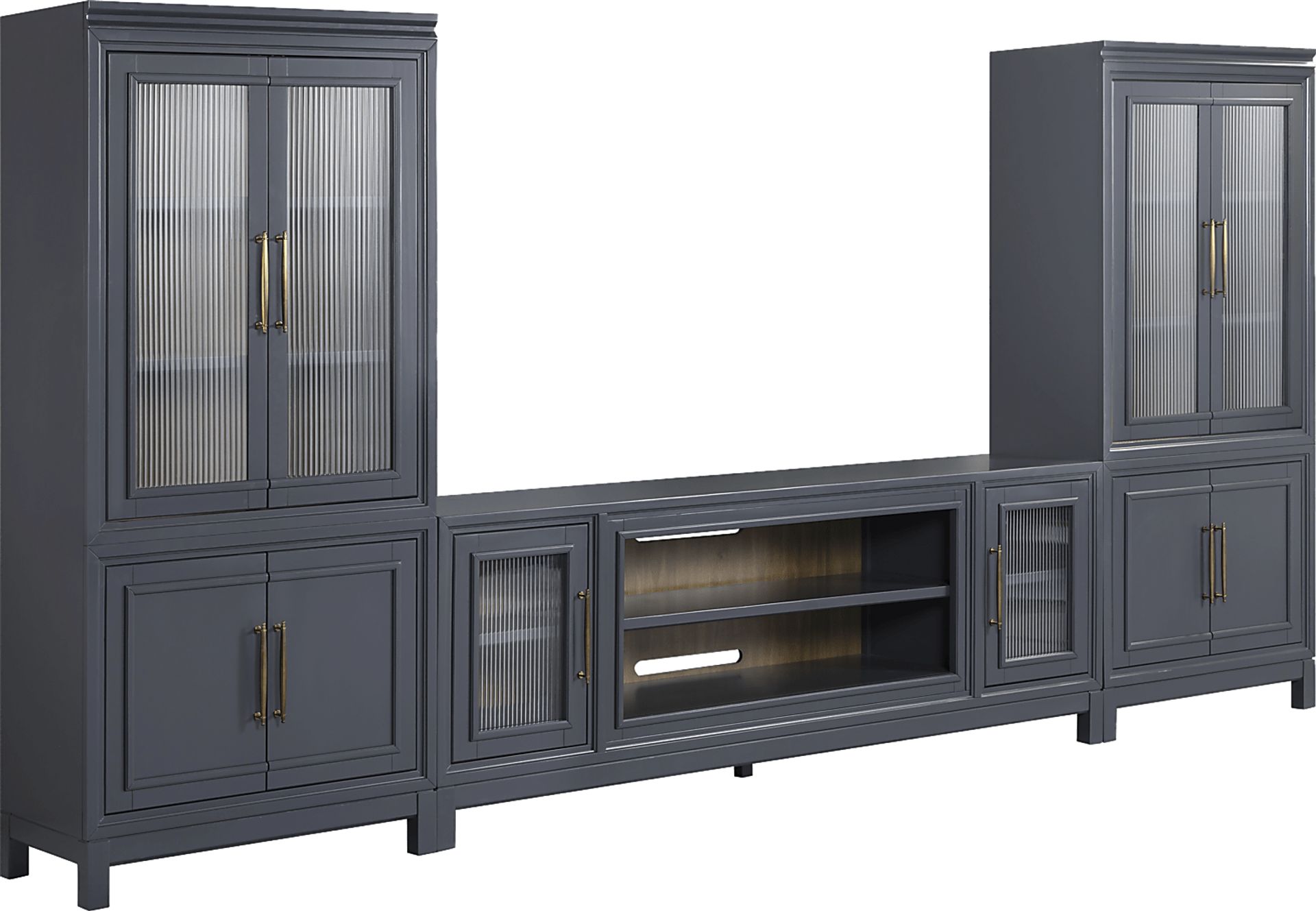Albion Blue 3 Pc Wall Unit with 84 in. Console - Image 2