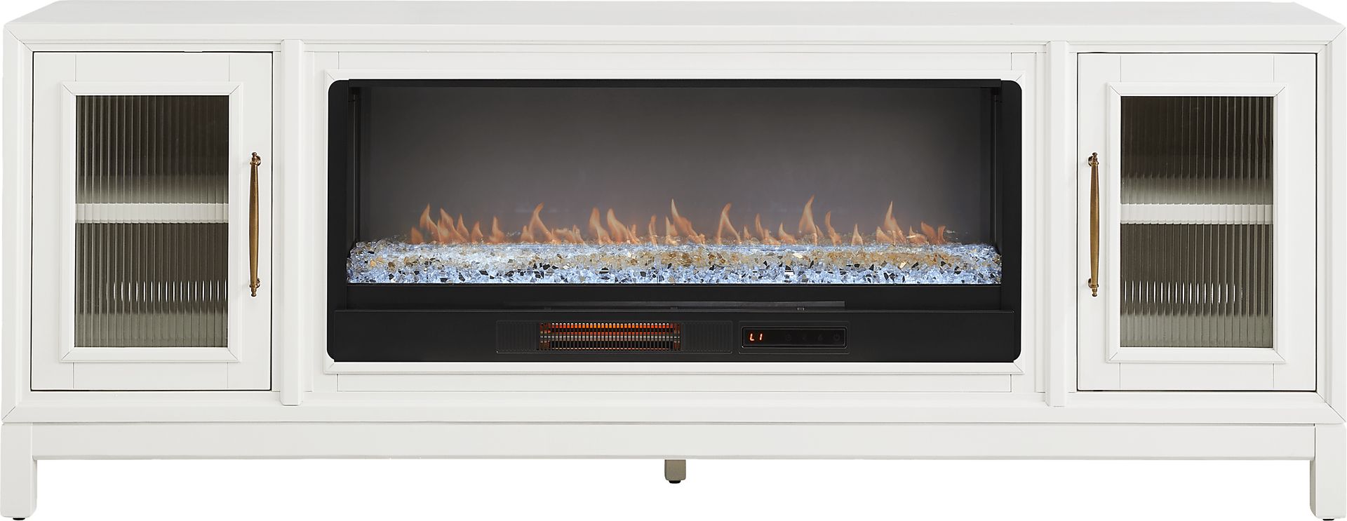 Albion White 84 in. Console with Electric Fireplace - Image 1