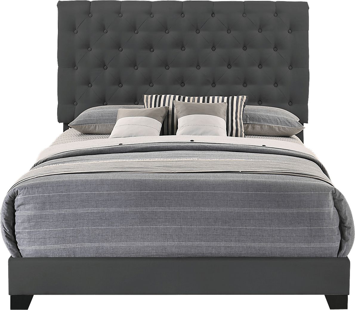 Albritt Dark Gray Polyester Fabric King Bed - Rooms To Go