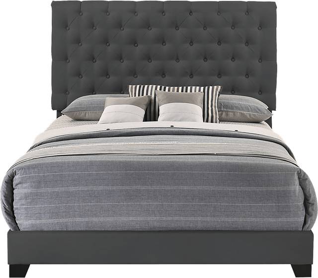 Albritt Dark Gray 3 Pc Queen Upholstered Bed - Thumbnail - Image 1
