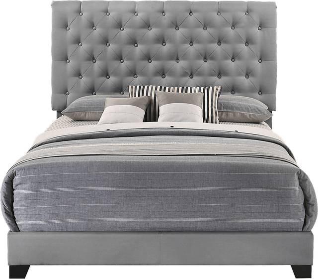 Albritt Gray 3 Pc Queen Upholstered Bed - Thumbnail - Image 1