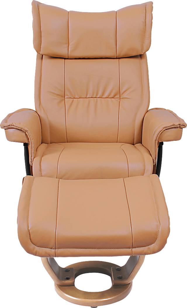 Albritton Light Brown Recliner & Ottoman - Thumbnail - Image 2