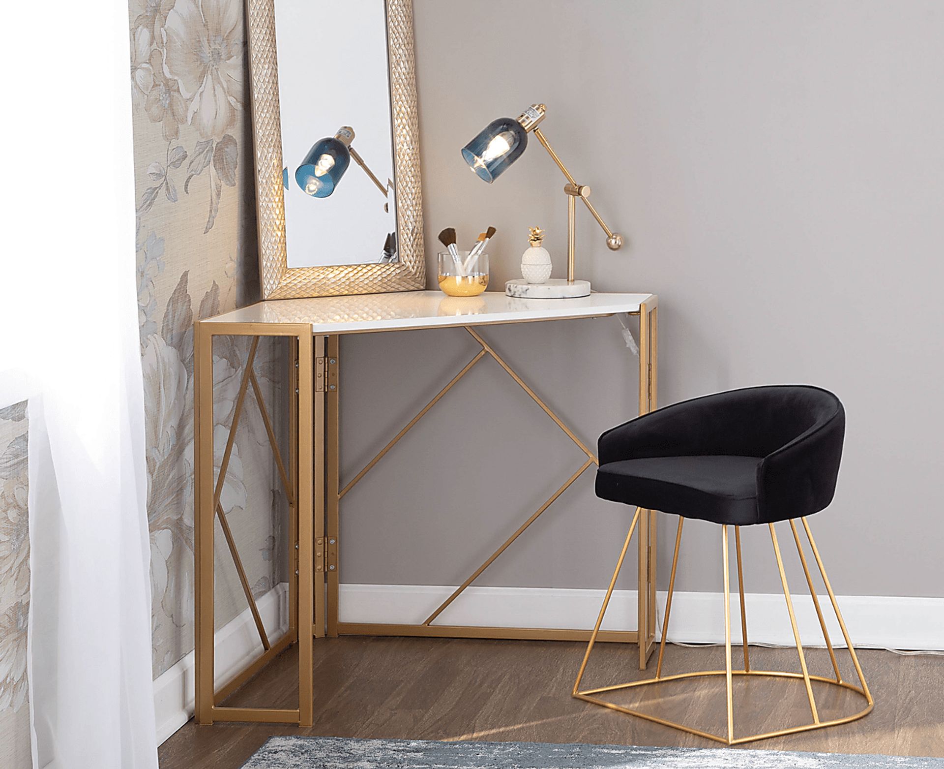 Alcanza Black Vanity Stool - Image 7